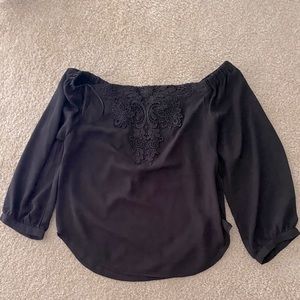 Black 3/4 sleeve off shoulder